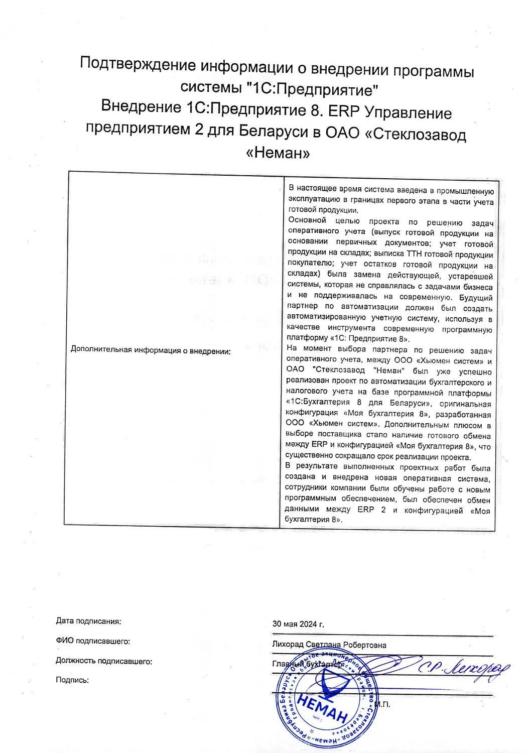 ОАО «Стеклозавод «Неман»