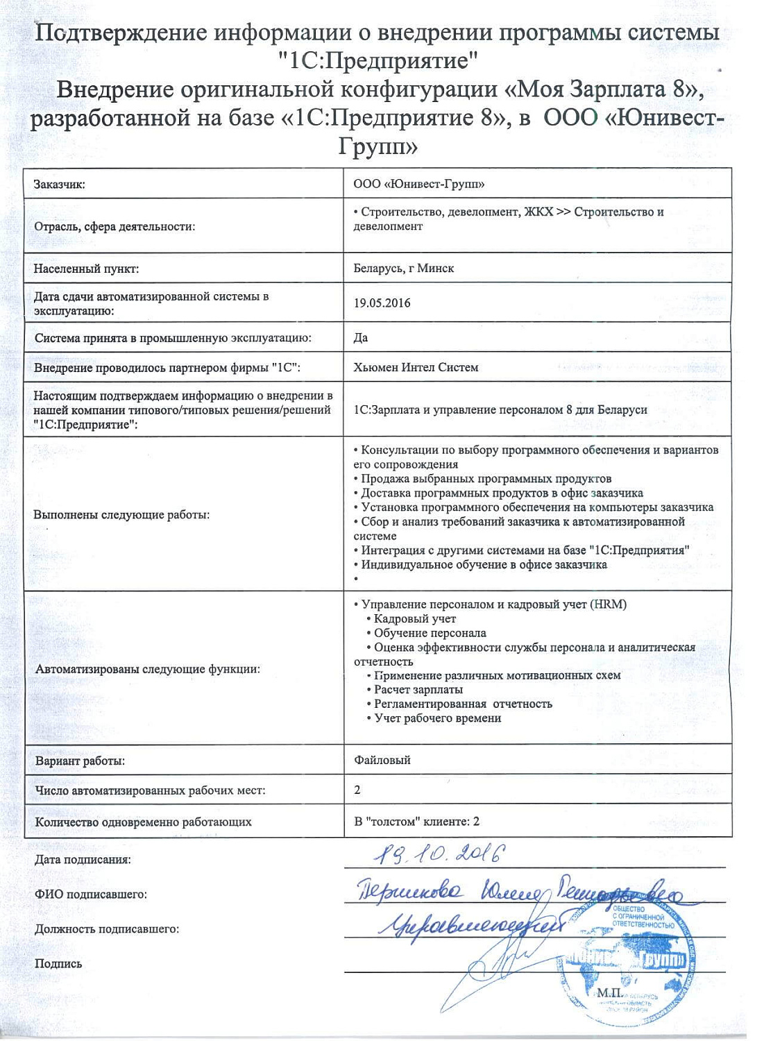 Отзыв ООО «Юнивест-Групп»