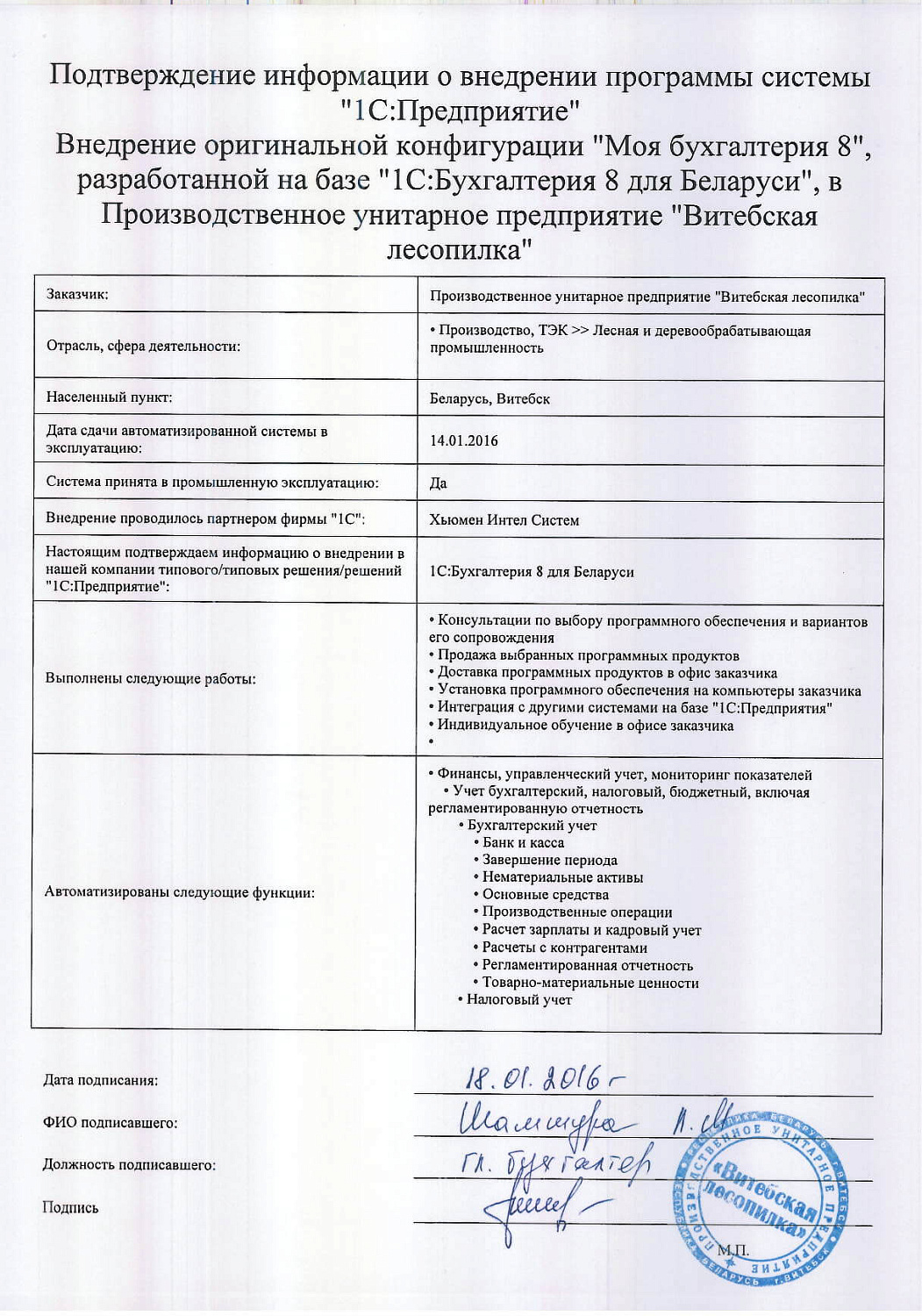 Отзыв Производственное УП «