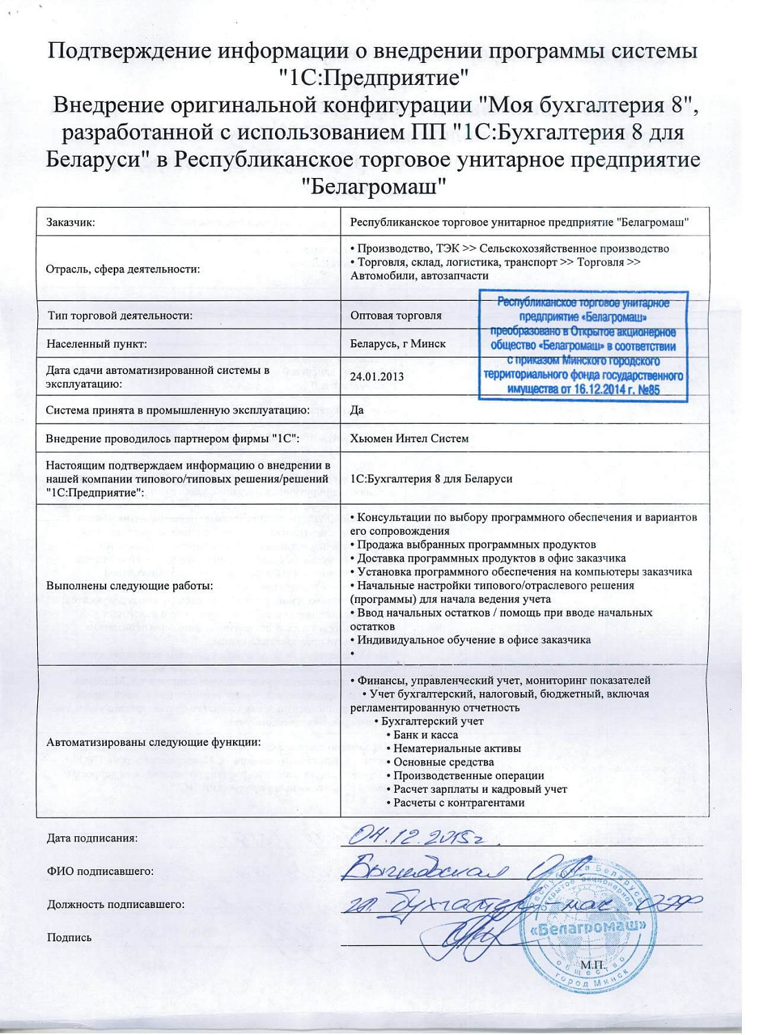 Отзыв Республиканское торговое УП «
