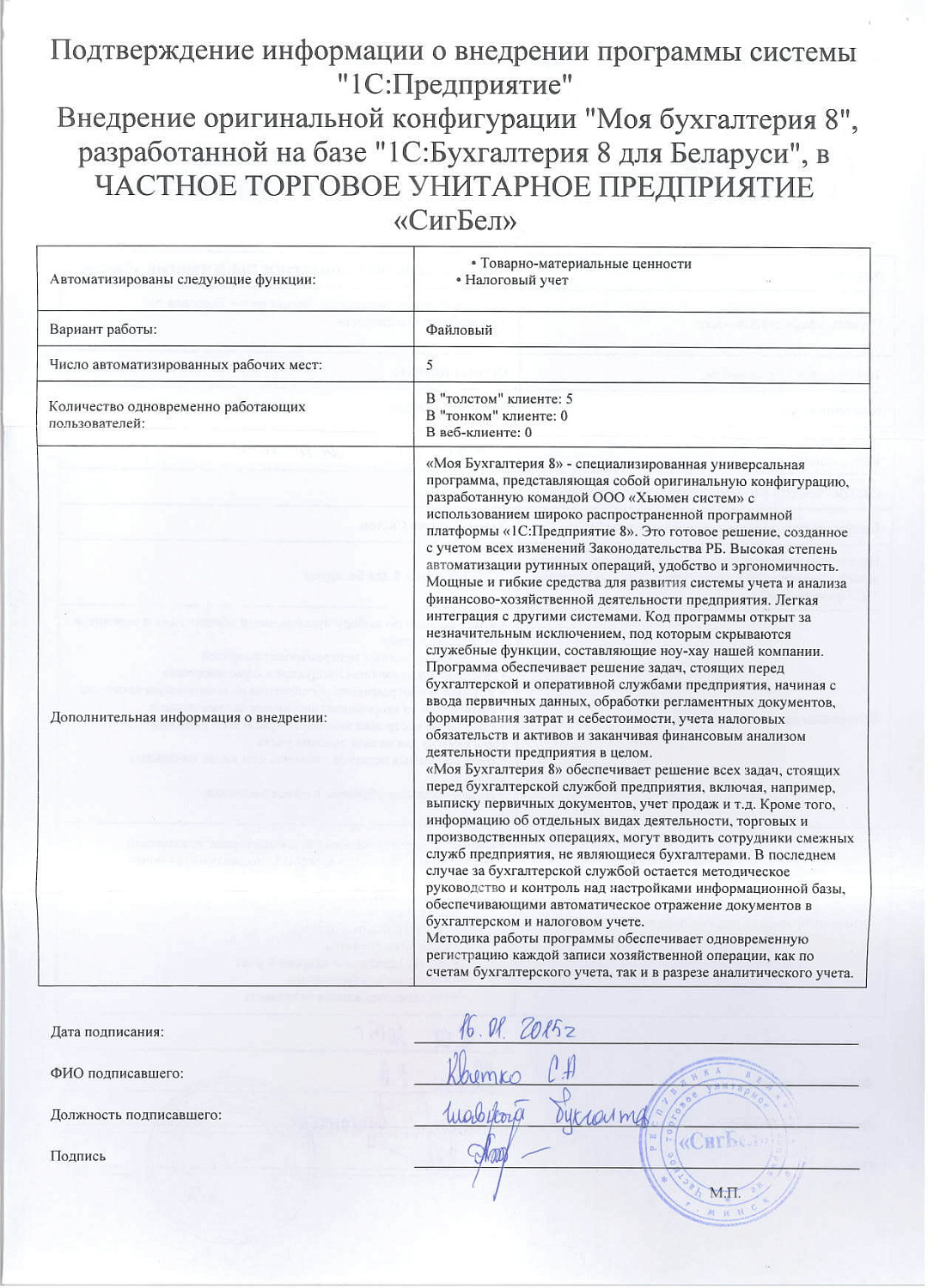 ЧУП  «СигБел»