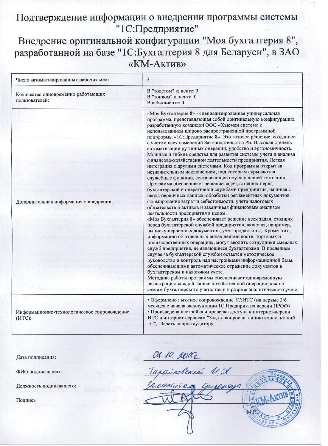ЗАО «КМ-Актив»