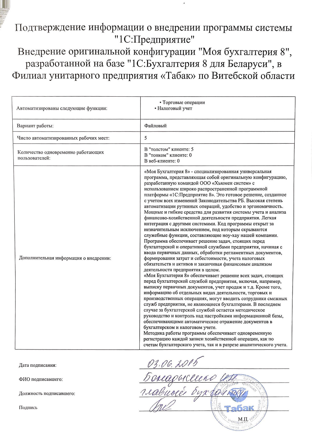 Филиал унитарного предприятия «Табак» по Витебской области