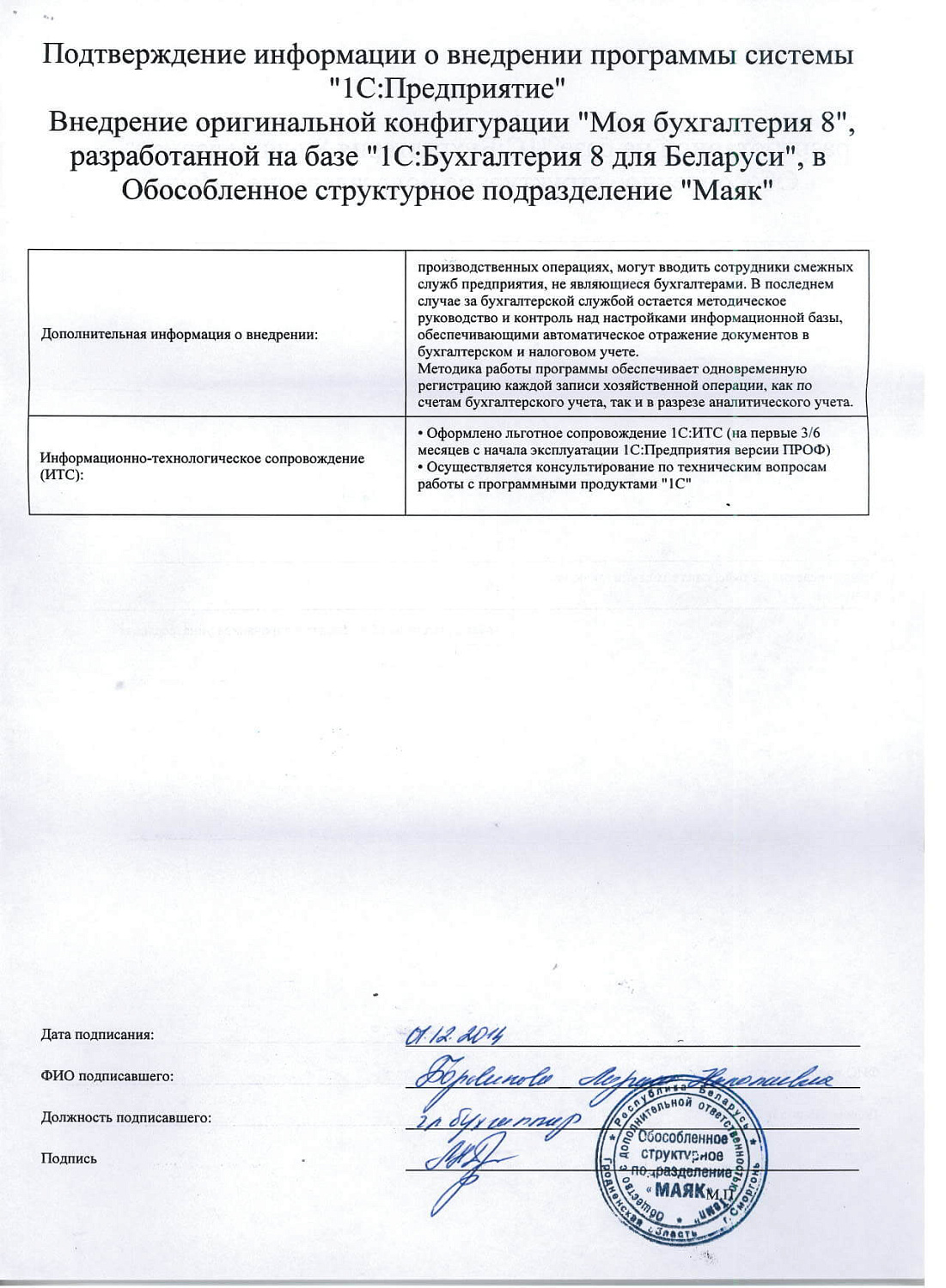 Обособленное структурное подразделение «Маяк»