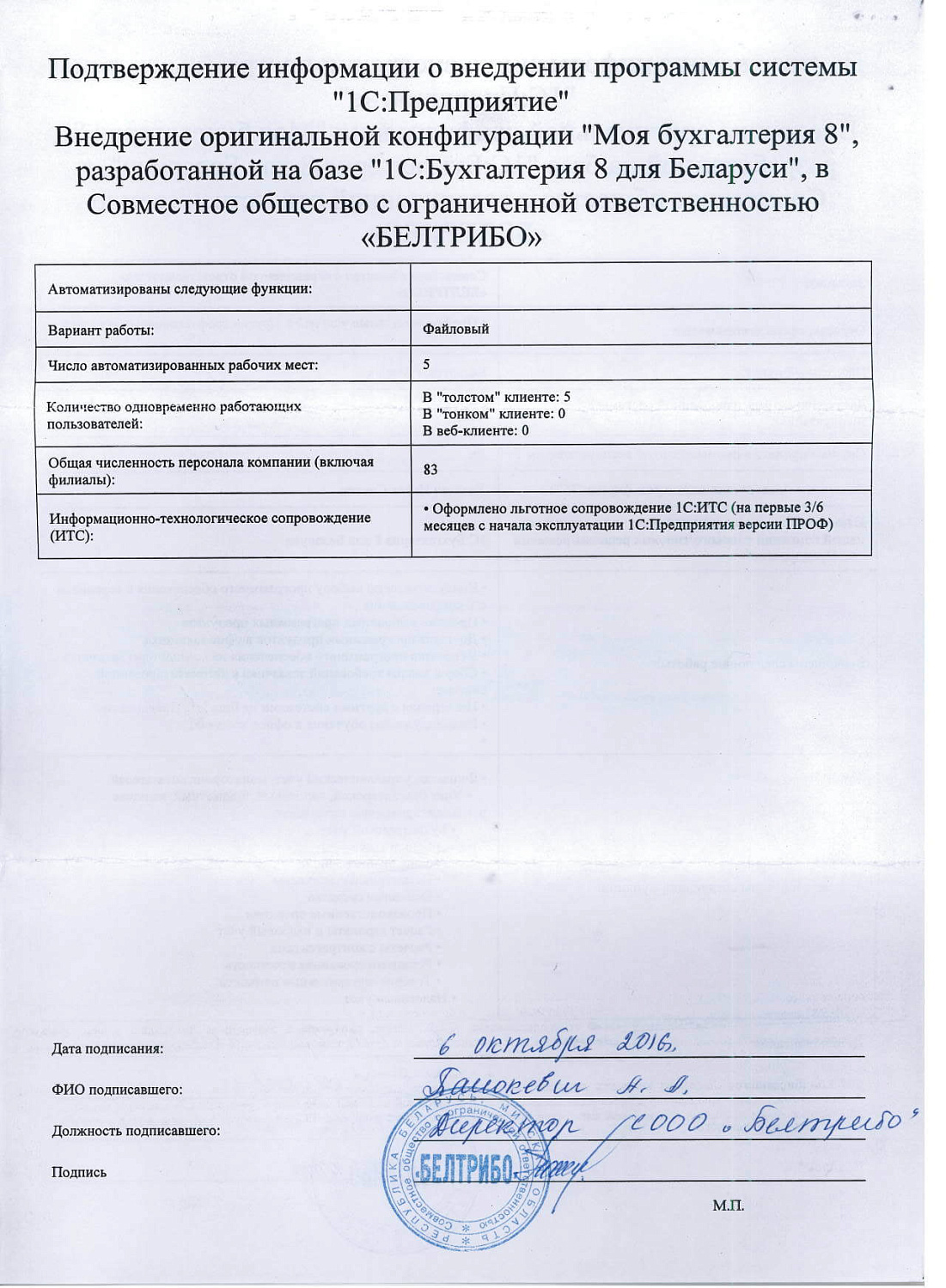 CООO «БЕЛТРИБО»