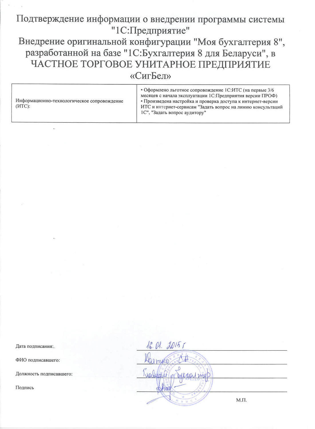 ЧУП  «СигБел»